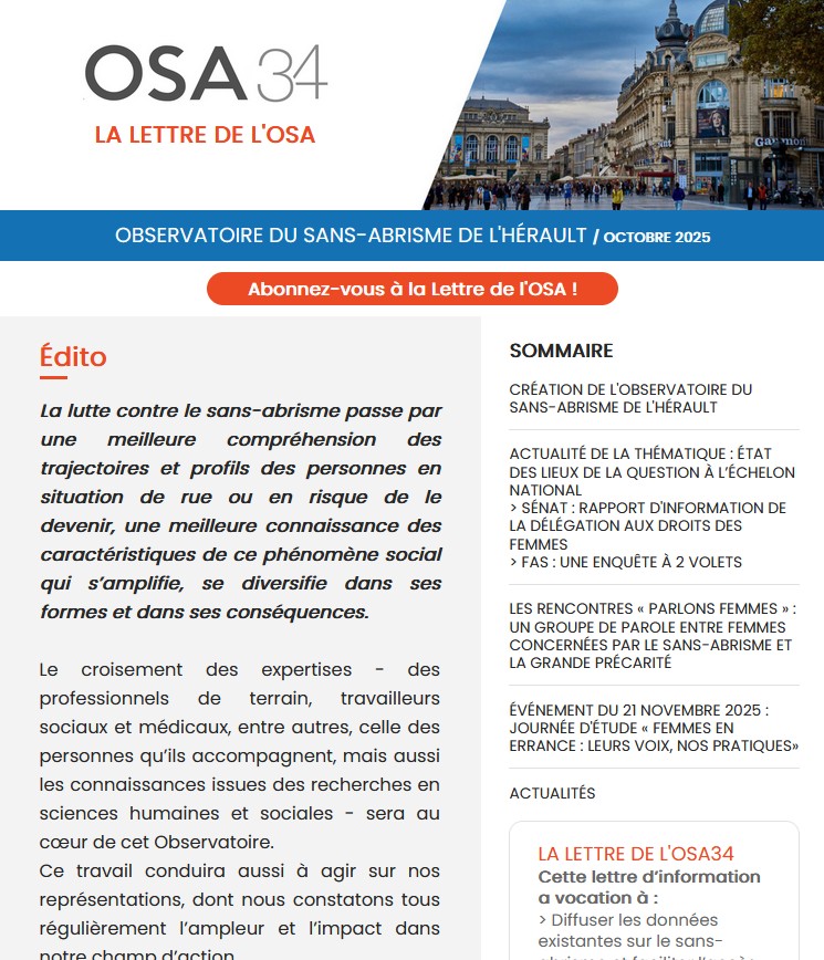 Lettre de l'OSA34 - Octobre 2025