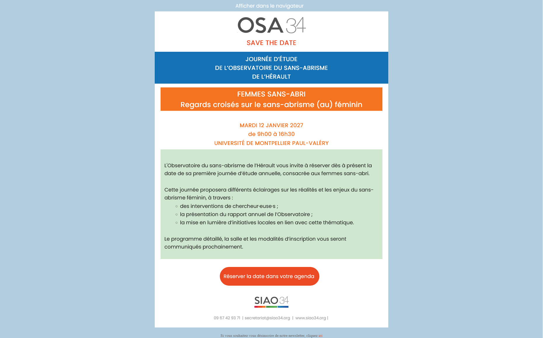 Annonce de la 1ere journée de l’OSA34